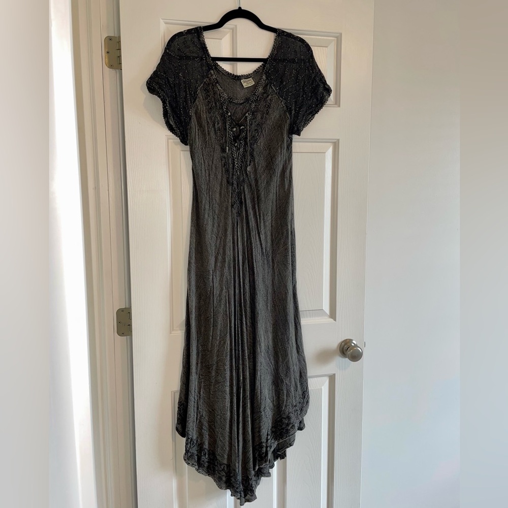 Vintage Advance Apparels Maxi High Low Hem Dress Hippie Whimsy Goth Fairy
